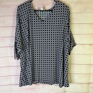 Liz Claiborne Purple Print Top Size 2X‎